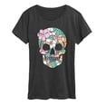 thumbnail image 1 of Instant Message - Tropical Floral Skull Short Sleeve Graphic T-Shirt, 1 of 5