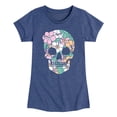 thumbnail image 1 of Instant Message - Tropical Floral Skull Fitted Short Sleeve Graphic T-Shirt, 1 of 5