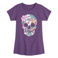 thumbnail image 1 of Instant Message - Tropical Floral Skull Fitted Short Sleeve Graphic T-Shirt, 1 of 5