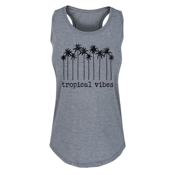 Instant Message - Tropical Vibes Palm Trees - Women's Racerback Tank