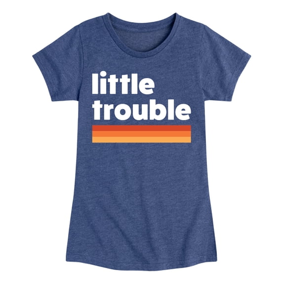 Instant Message - Trouble Little - Toddler & Youth Girls Short Sleeve Graphic T-Shirt