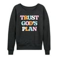 thumbnail image 1 of Instant Message - Trust God's Plan - Women's Lightweight French Terry Long Sleeve Shirt, 1 of 6