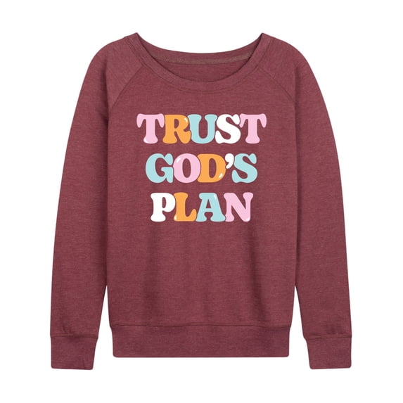 Instant Message - Trust God's Plan - Women's Lightweight French Terry Long Sleeve Shirt