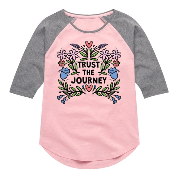 Instant Message - Trust The Journey - Toddler & Youth Girls Raglan Graphic T-Shirt