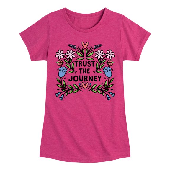 Instant Message - Trust The Journey  - Toddler & Youth Girls Short Sleeve Graphic T-Shirt