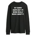 thumbnail image 1 of Instant Message - Tummy Hurts Brave - Men's Long Sleeve T-Shirt, 1 of 5