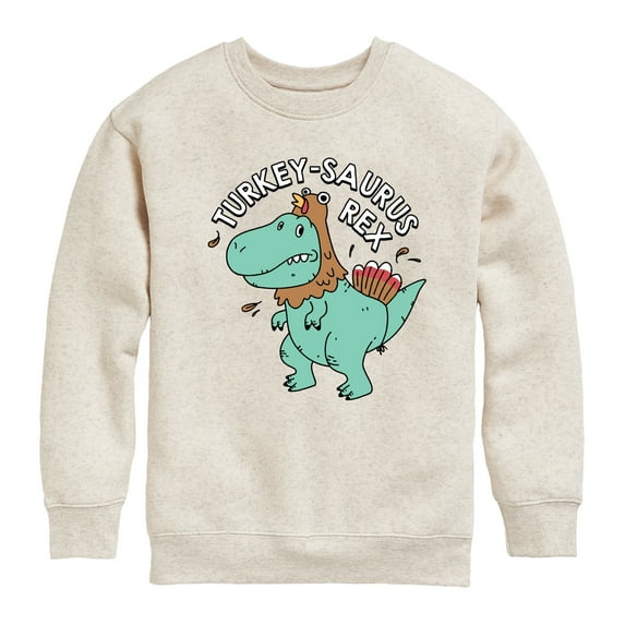 Instant Message - Turkeysaurus Rex - Toddler & Youth Crewneck Fleece Sweatshirt