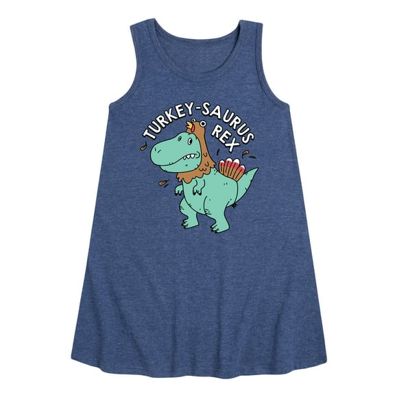Instant Message - Turkeysaurus Rex - Toddler & Youth Girls A-line Dress