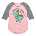 thumbnail image 1 of Instant Message - Turkeysaurus Rex - Toddler & Youth Girls Raglan Graphic T-Shirt, 1 of 5