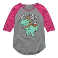 thumbnail image 1 of Instant Message - Turkeysaurus Rex - Toddler & Youth Girls Raglan Graphic T-Shirt, 1 of 6