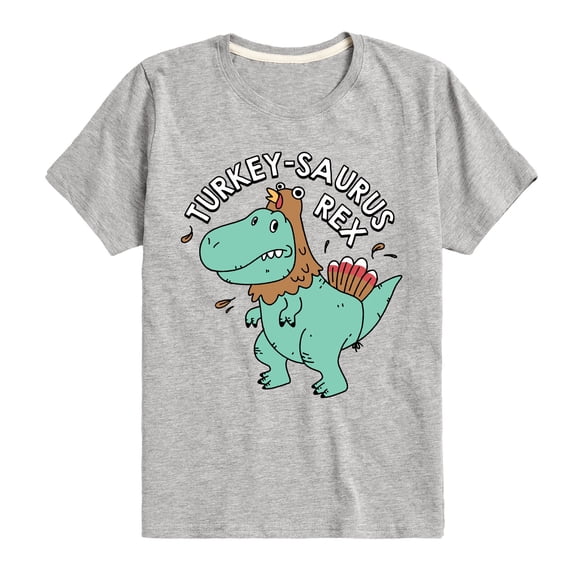 Instant Message - Turkeysaurus Rex - Toddler & Youth Short Sleeve Graphic T-Shirt