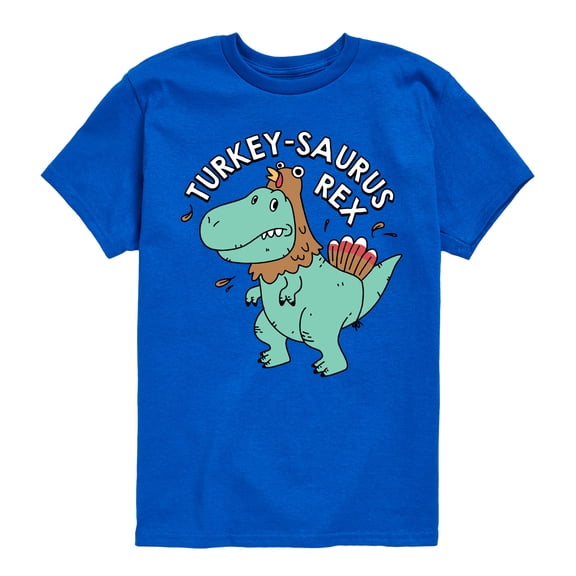 Instant Message - Turkeysaurus Rex - Toddler & Youth Short Sleeve Graphic T-Shirt