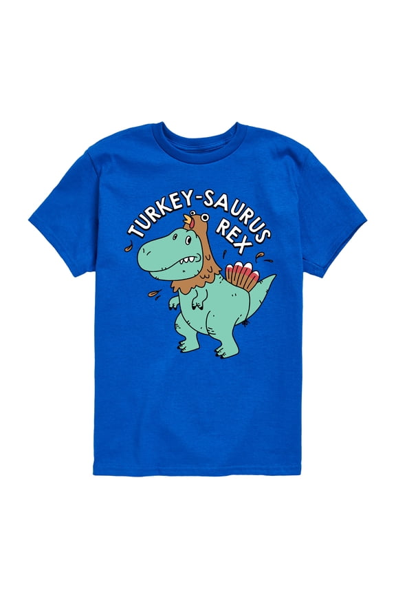 - Turkeysaurus Rex - Toddler & Youth Short Sleeve Graphic T-Shirt