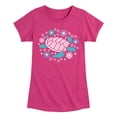 thumbnail image 1 of Instant Message - Turtle And Flowers - Toddler & Youth Girls Short Sleeve Graphic T-Shirt, 1 of 6