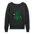 thumbnail image 1 of Instant Message - Turtle Tree Stack Christmas - Women's Lightweight French Terry Long Sleeve Shirt, 1 of 6