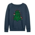 thumbnail image 1 of Instant Message - Turtle Tree Stack Christmas - Women's Lightweight French Terry Long Sleeve Shirt, 1 of 6