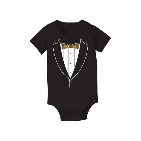 Instant Message - Tux Bowtie Camo - Infant Baby One Piece