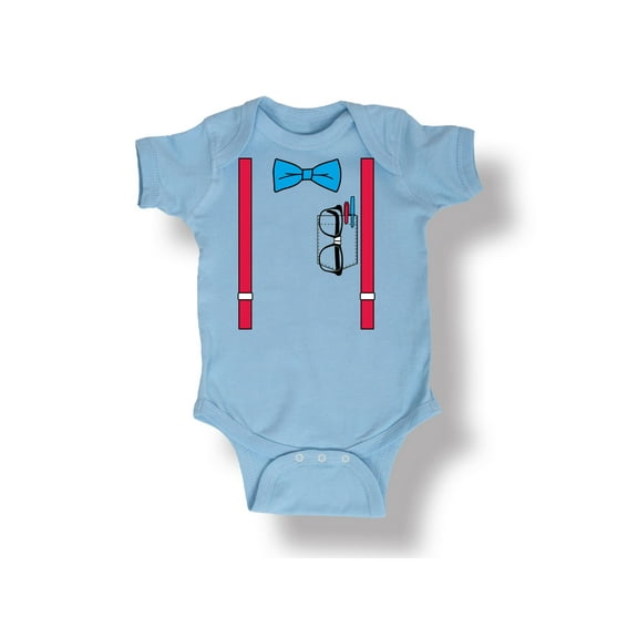 Instant Message - Tuxedo Suspender Bowtie Nerd - Infant Baby One Piece