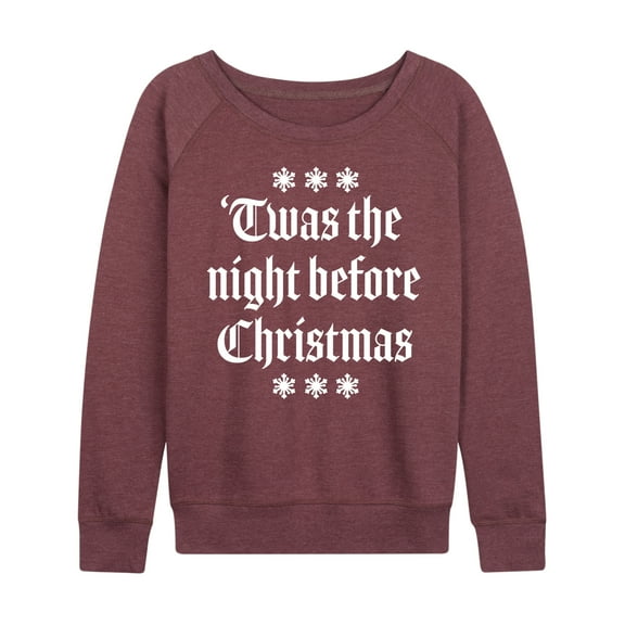 Instant Message - Twas The Night Before Christmas - Women's Lightweight French Terry Long Sleeve Shirt