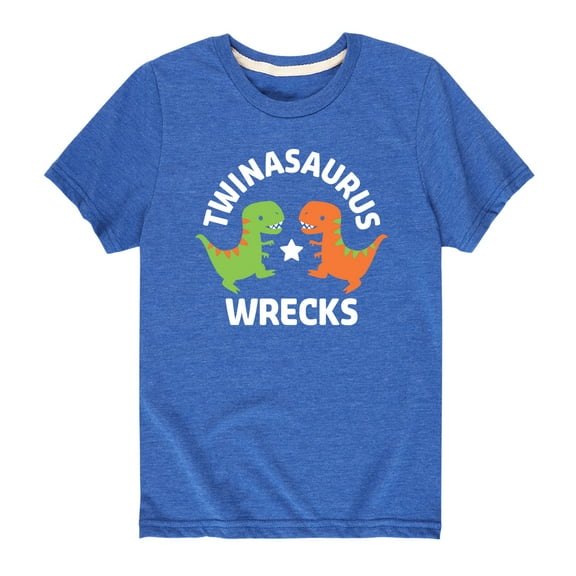 Instant Message - Twinasaurus Wrecks - Kids Short Sleeve T-Shirt
