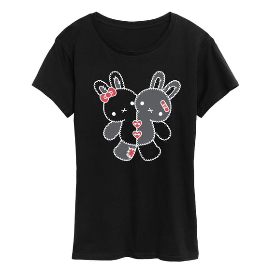 Instant Message - Two Bunnies Plushie - Women's Short Sleeve Graphic T-Shirt