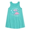 thumbnail image 1 of Instant Message - Type of Dinosaurs - Triceratops, T-Rex, Stegosaurus - Toddler & Youth Girls A-line Dress, 1 of 5