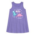 thumbnail image 1 of Instant Message - Type of Dinosaurs - Triceratops, T-Rex, Stegosaurus - Toddler & Youth Girls A-line Dress, 1 of 5