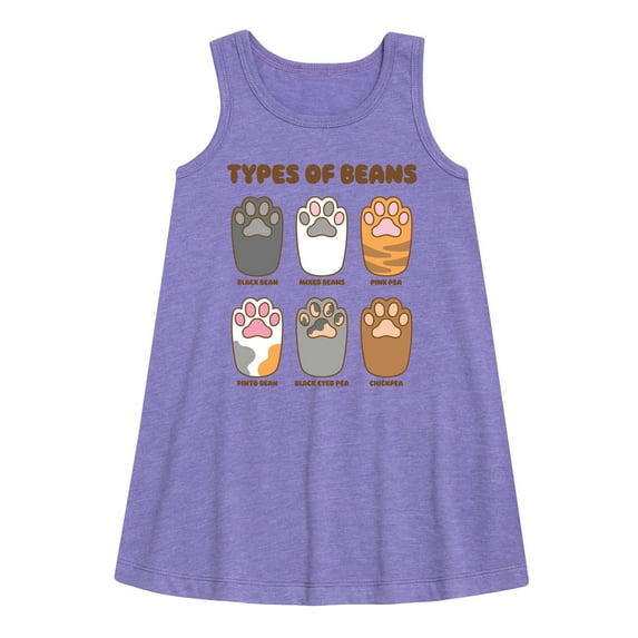 Instant Message - Types Of Cat Beans - Toddler & Youth Girls A-line Dress