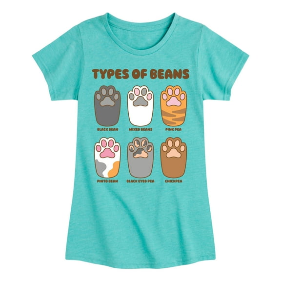 Instant Message - Types Of Cat Beans - Toddler & Youth Girls Short Sleeve Graphic T-Shirt