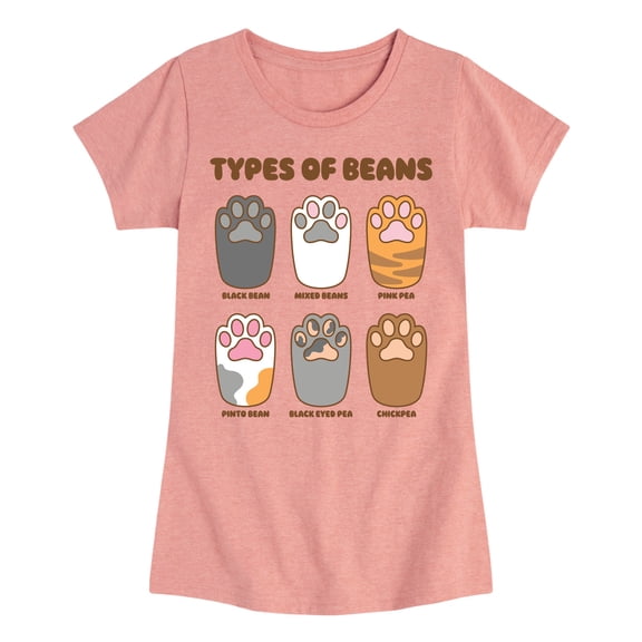 Instant Message - Types Of Cat Beans - Toddler & Youth Girls Short Sleeve Graphic T-Shirt