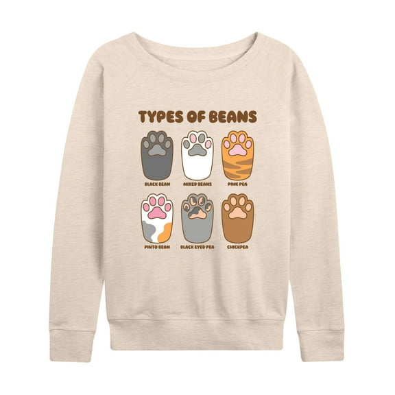 Instant Message - Types Of Cat Beans - Women's Lightweight French Terry Long Sleeve Shirt