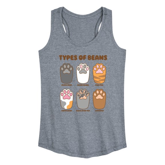 Instant Message - Types Of Cat Beans - Women's Racerback Tank Top