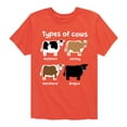thumbnail image 1 of Instant Message - Types Of Cows - Toddler & Youth Short Sleeve Graphic T-Shirt, 1 of 7