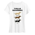 thumbnail image 1 of Instant Message - Types Of Dachshunds - Women's Short Sleeve Graphic T-Shirt, 1 of 5