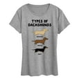 thumbnail image 1 of Instant Message - Types Of Dachshunds - Women's Short Sleeve Graphic T-Shirt, 1 of 5