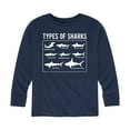 thumbnail image 1 of Instant Message - Types Of Sharks, White - Youth Long Sleeve Tee, 1 of 5