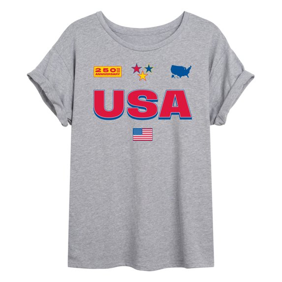 Instant Message - USA 250 Jersey Oversized Graphic T-Shirt