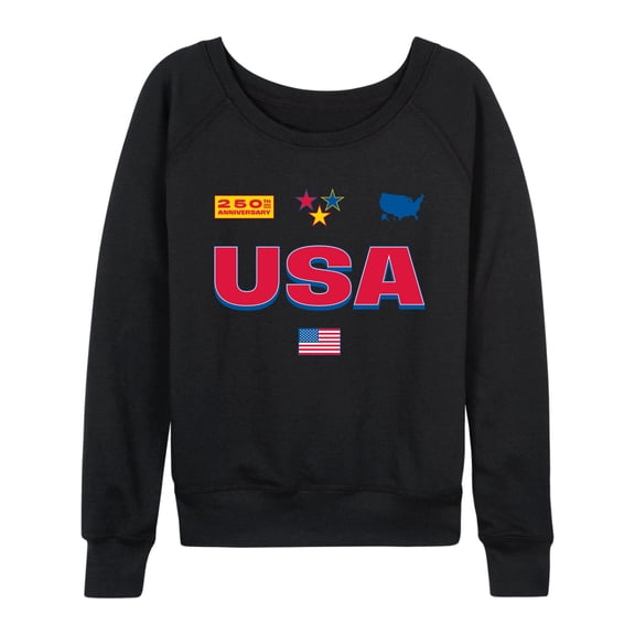 Instant Message - USA 250 Jersey - Women's French Terry Long Sleeve Pullover