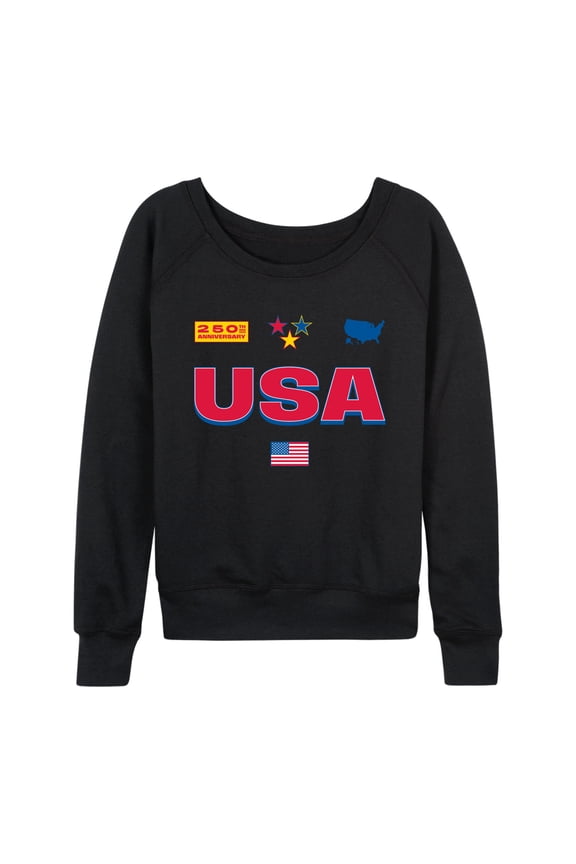 - USA 250 Jersey - Women's French Terry Long Sleeve Pullover