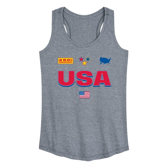 Instant Message - USA 250 Jersey Graphic Racerback Tank