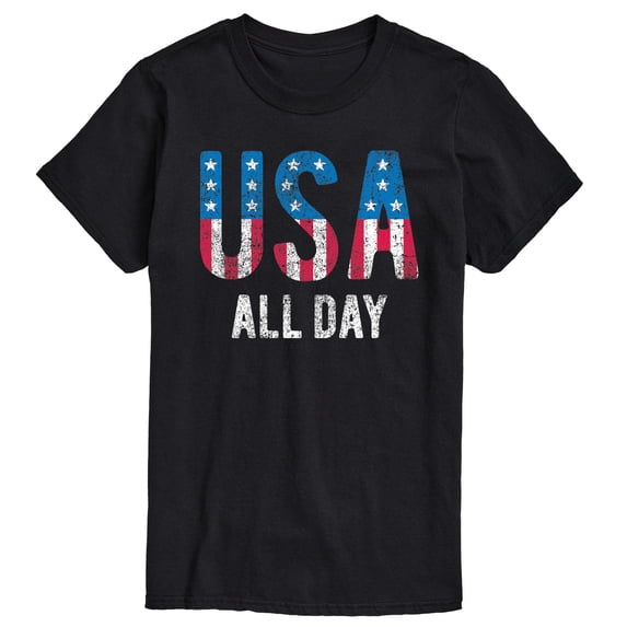 Instant Message - USA All Day Flag Fill Short Sleeve Graphic T-Shirt