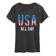 thumbnail image 1 of Instant Message - USA All Day Flag Fill - Women's Short Sleeve Graphic T-Shirt, 1 of 5