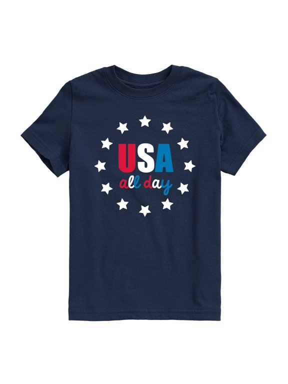 - USA All Day Boys' Short Sleeve Graphic T-Shirt