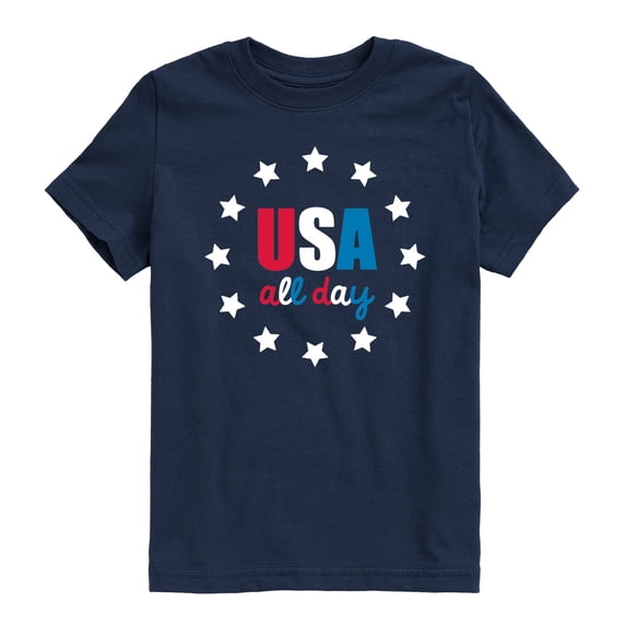 Instant Message - USA All Day - Youth Boys Short Sleeve Graphic T-Shirt