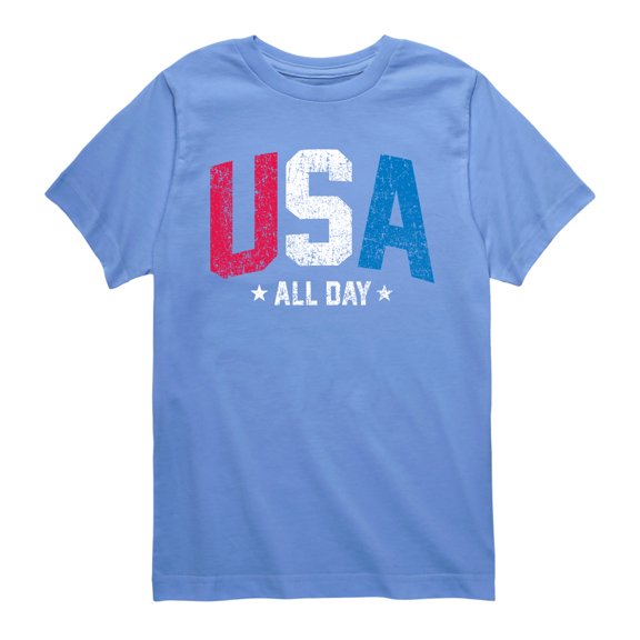Instant Message - USA All Day Boys' Short Sleeve Graphic T-Shirt