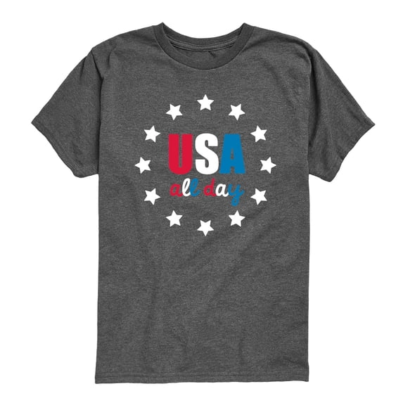 Instant Message - USA All Day - Youth Boys Short Sleeve Graphic T-Shirt