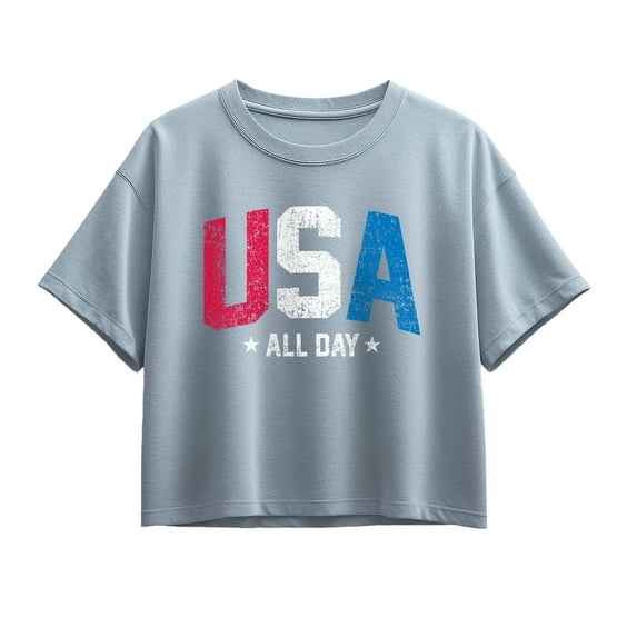 Instant Message - USA All Day - Youth Girls Boxy T-Shirt