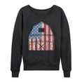 thumbnail image 1 of Instant Message - USA Barn Lightweight French Terry Wide Neck Long Sleeve Graphic Shirt, 1 of 6