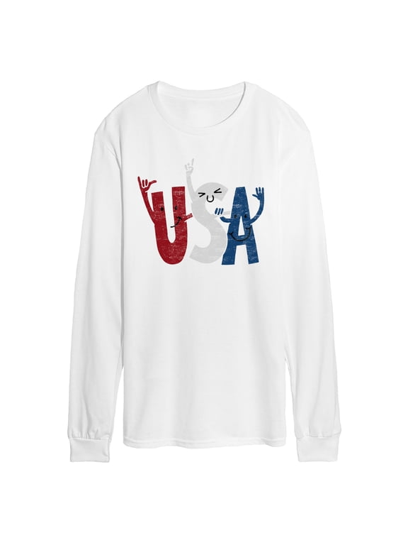 - USA Cheer Men's Long Sleeve Graphic T-Shirt