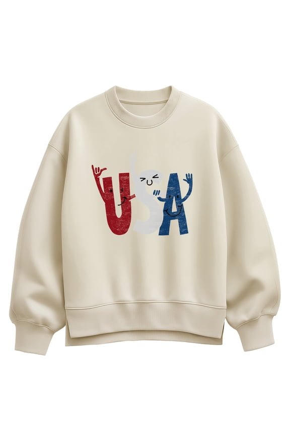 - USA Cheer Oversized Fleece Crew Sweatshirt
